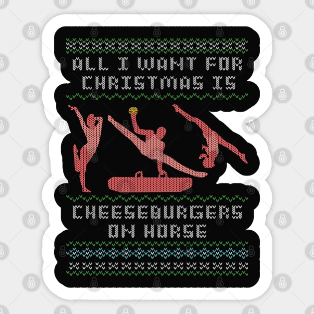 Cheeseburgers On Horse Sticker by GymCastic